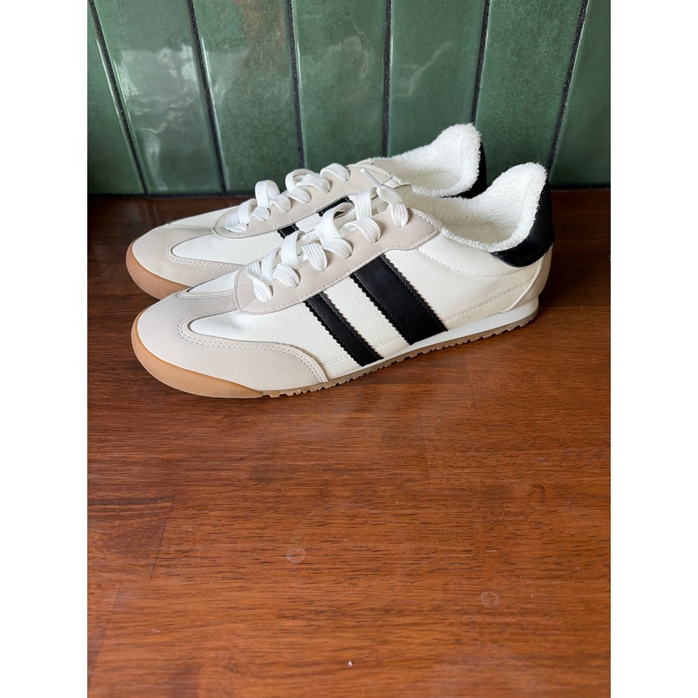 Rascal Womens White Beige Black dolce vita Stripe Low Top Sneakers Size 9